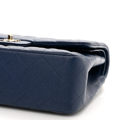 Chanel Caviar Quilted Jumbo Double Flap Navy 10 of 11