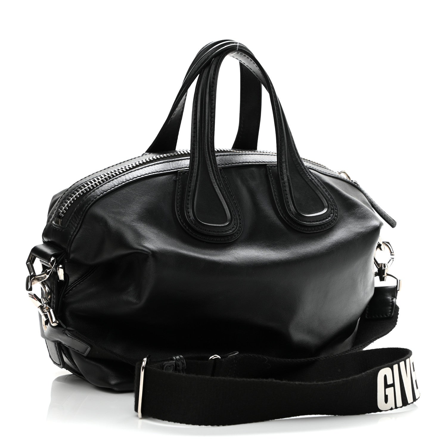 Givenchy Waxed Calfskin Small Nightingale Logo Strap Black 3 of 10