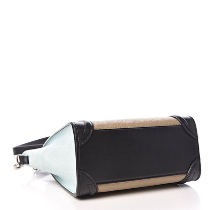 Celine Drummed Calfskin Nano Tri-Color Luggage Antarctic 4 of 11