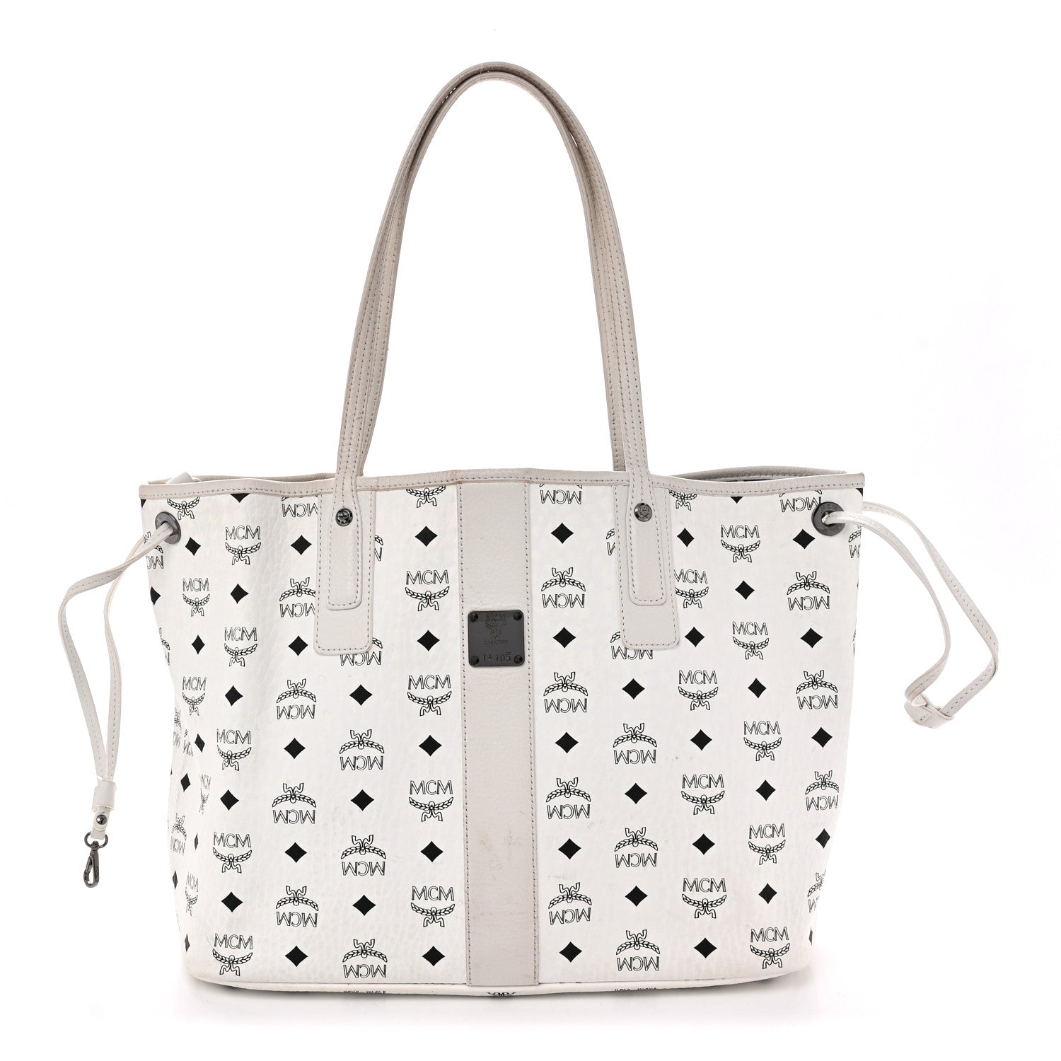 MCM Visetos Medium Liz Reversible Shopper Tote White 1 of 16