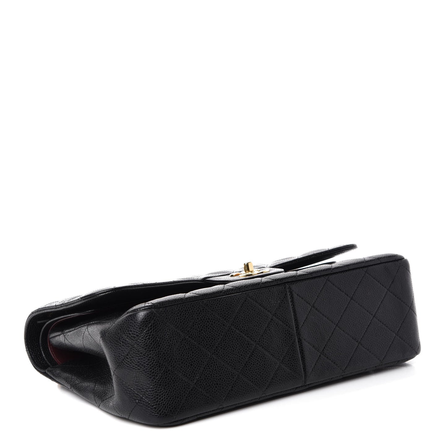 Caviar Quilted Jumbo Double Flap Black