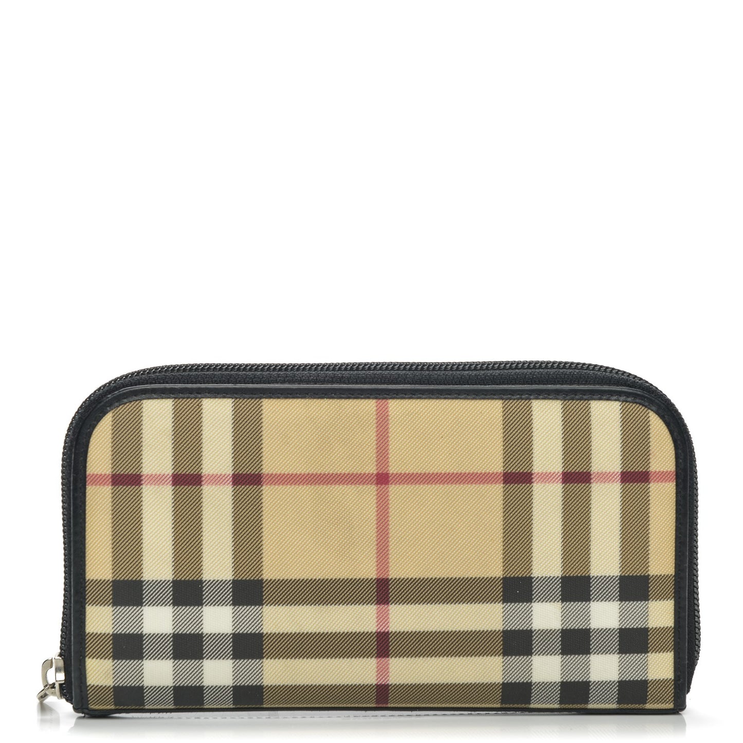House Check Large Ziggy Zip Around Wallet Black