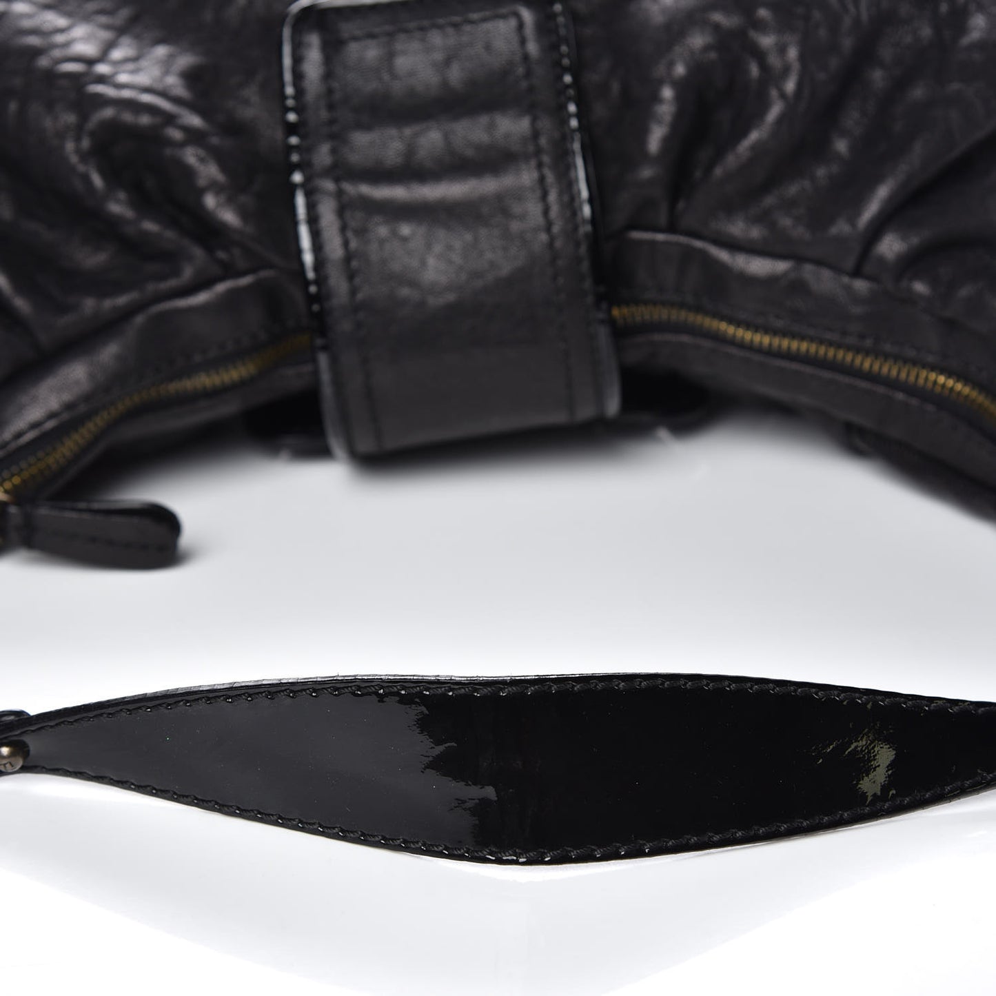 Nappa Patent B Buckle Hobo Black
