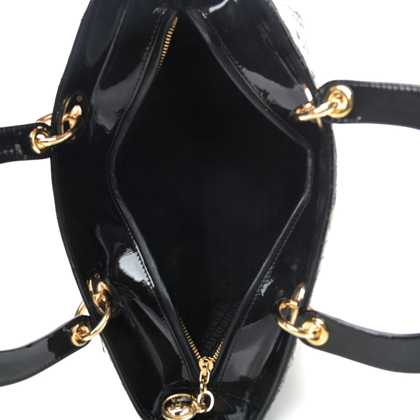 Patent Cannage Large Lady Dior Black