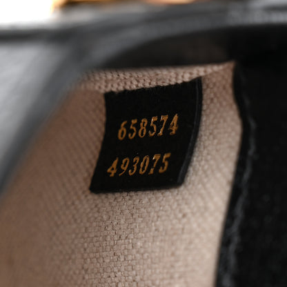 Gucci X ADIDAS Textured Dollar Calfskin Web Trefoil Mini Horsebit 1955 Shoulder Bag Black Off White 7 of 10