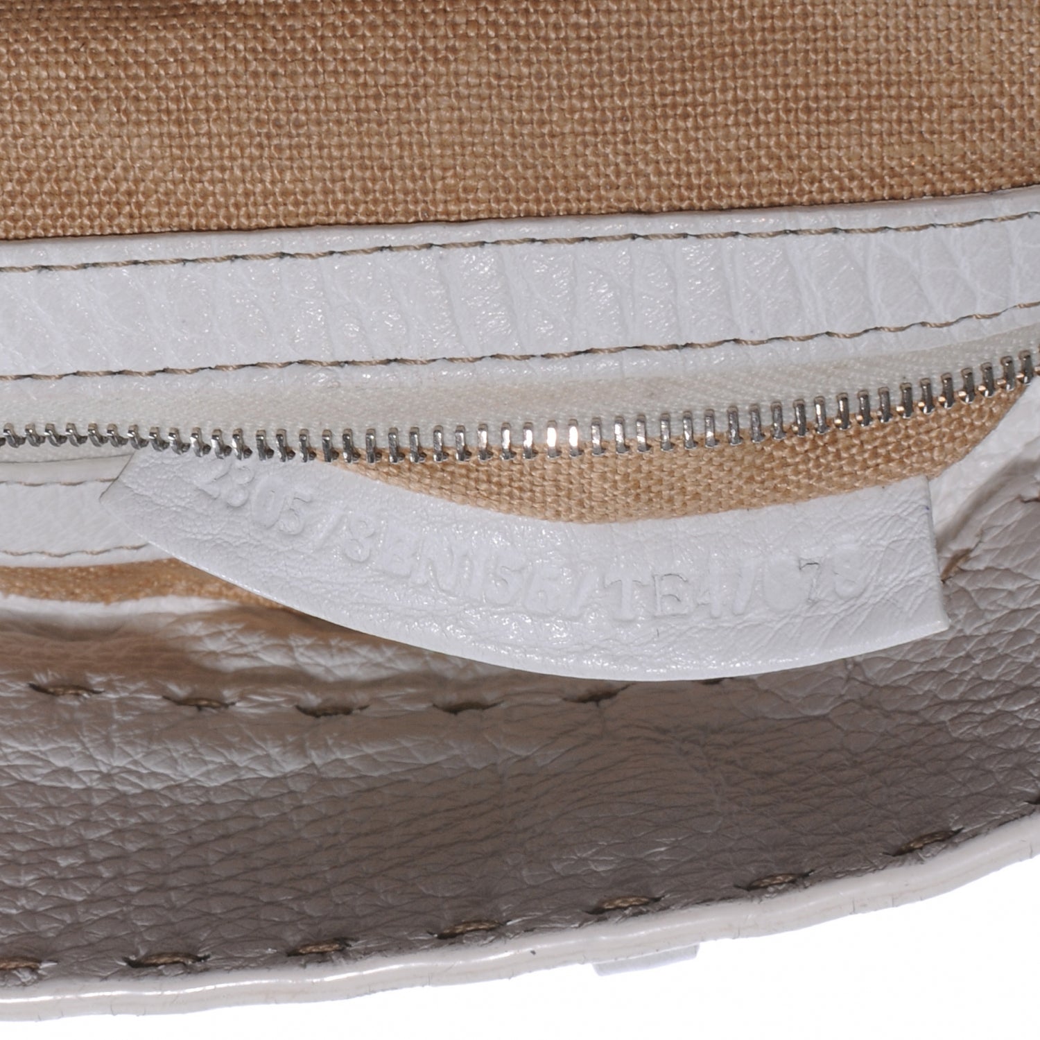 Fendi Calfskin Romano Selleria Borghese Tote White 9 of 9