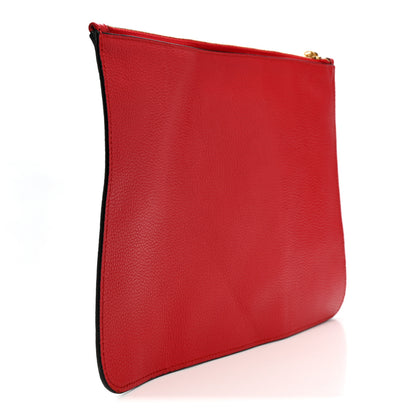 Alexander McQueen Calfskin Skull Zip Pouch Red 3 of 10
