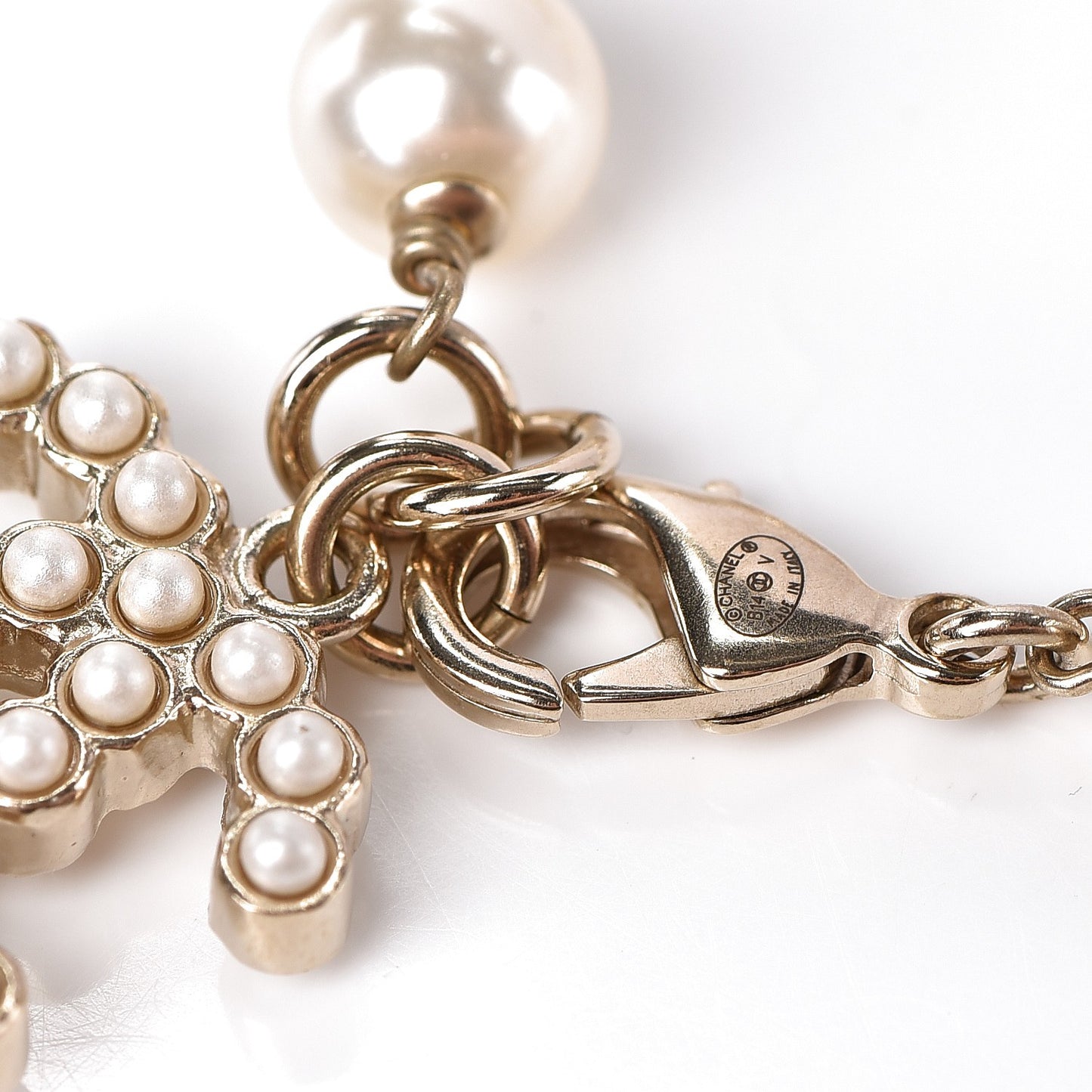 Pearl CC Bracelet Gold