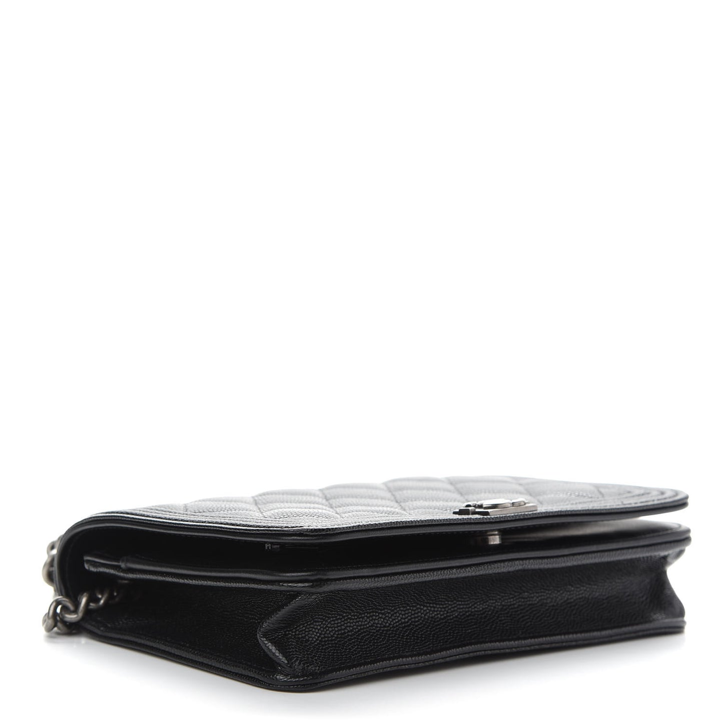 Caviar Quilted Boy Wallet On Chain WOC Black