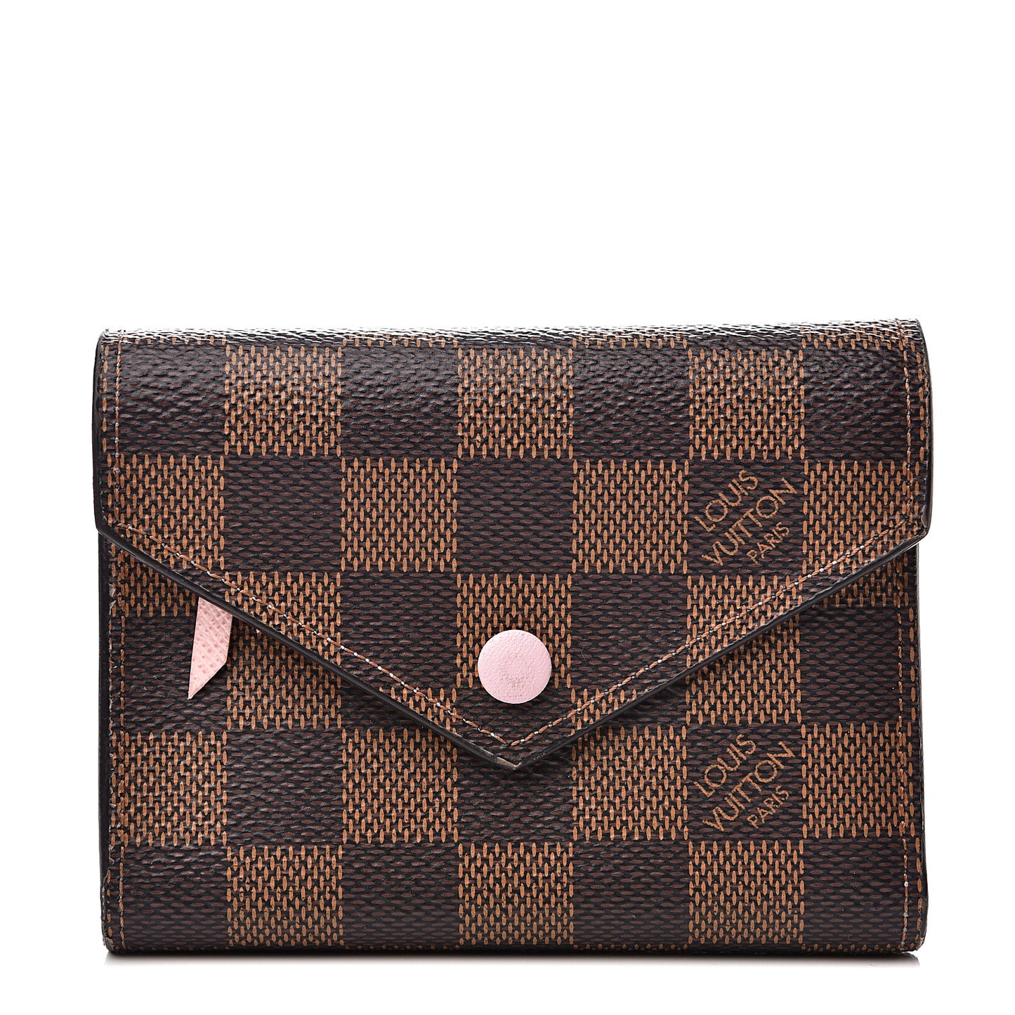Damier Ebene Victorine Wallet Rose Ballerine