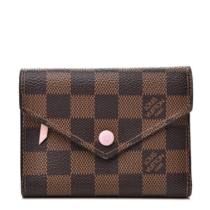 Louis Vuitton Damier Ebene Victorine Wallet Rose Ballerine 1 of 8
