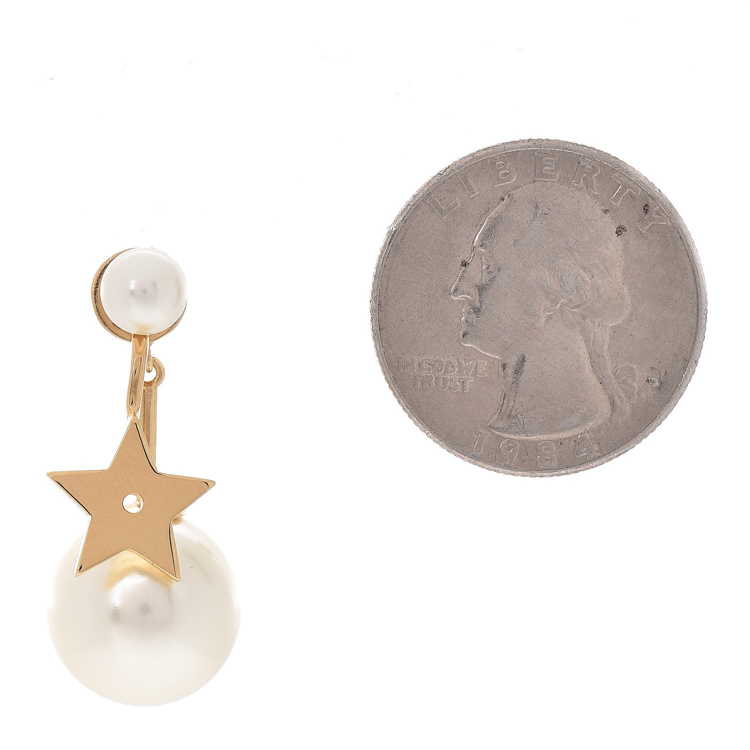 Christian Dior Pearl My ABCDior Tribales Etoile Earring Gold 2 of 5