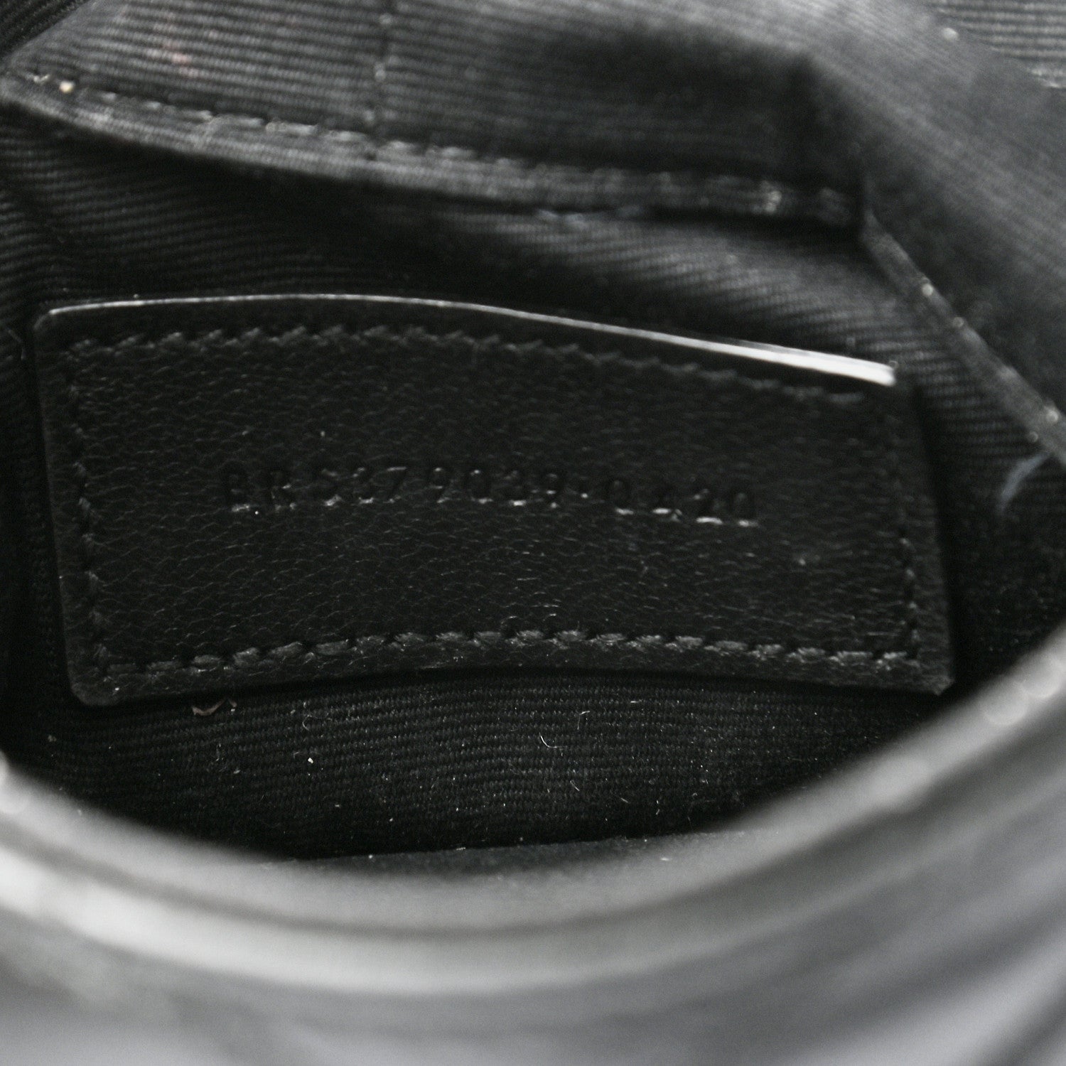 Saint Laurent Calfskin Matelasse Chevron Monogram A5 Wristlet Black 7 of 7