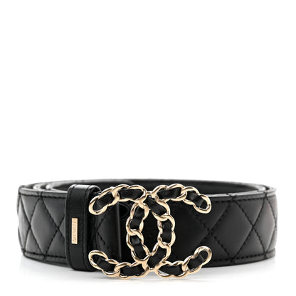 Chanel Calfskin Quilted CC Chain Belt 85 34 Black 1 of 7