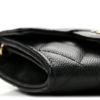 Chanel Caviar Quilted Flap Card Holder On Chain Black 10 of 13