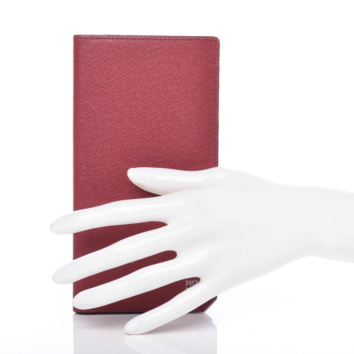 MCM Calfskin Bifold Long Wallet Red 2 of 11