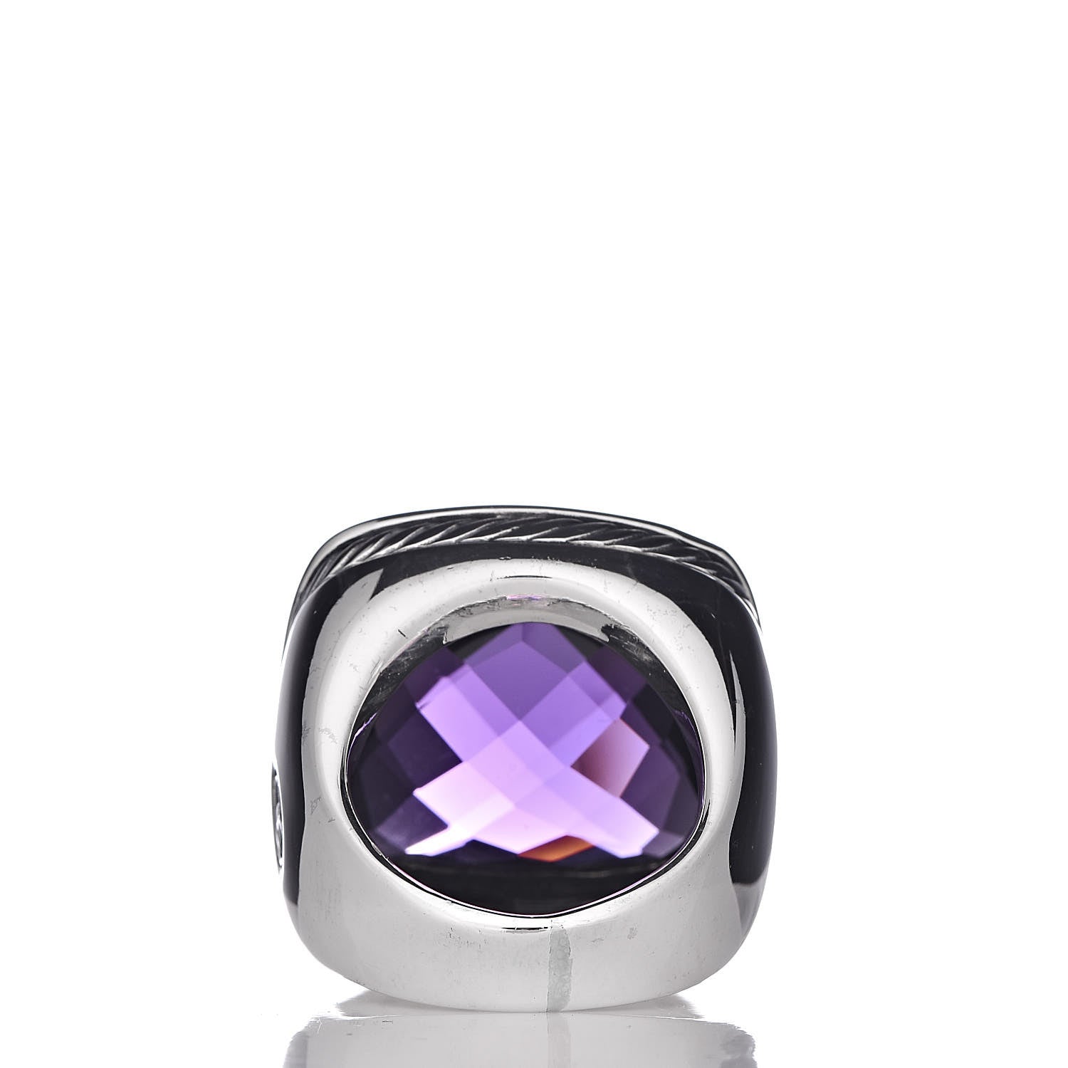 David Yurman Sterling Silver Amethyst 20mm Albion Statement Ring 52 6 4 of 5