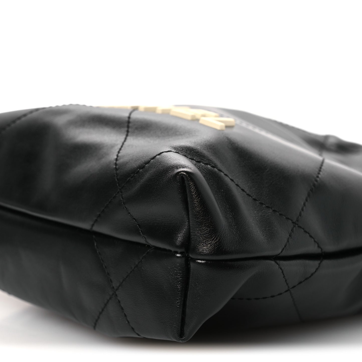 Shiny Calfskin Quilted Mini Chanel 22 Black White