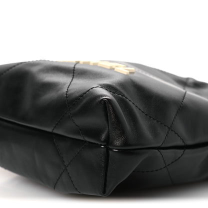 Chanel Shiny Calfskin Quilted Mini Chanel 22 Black White 9 of 9