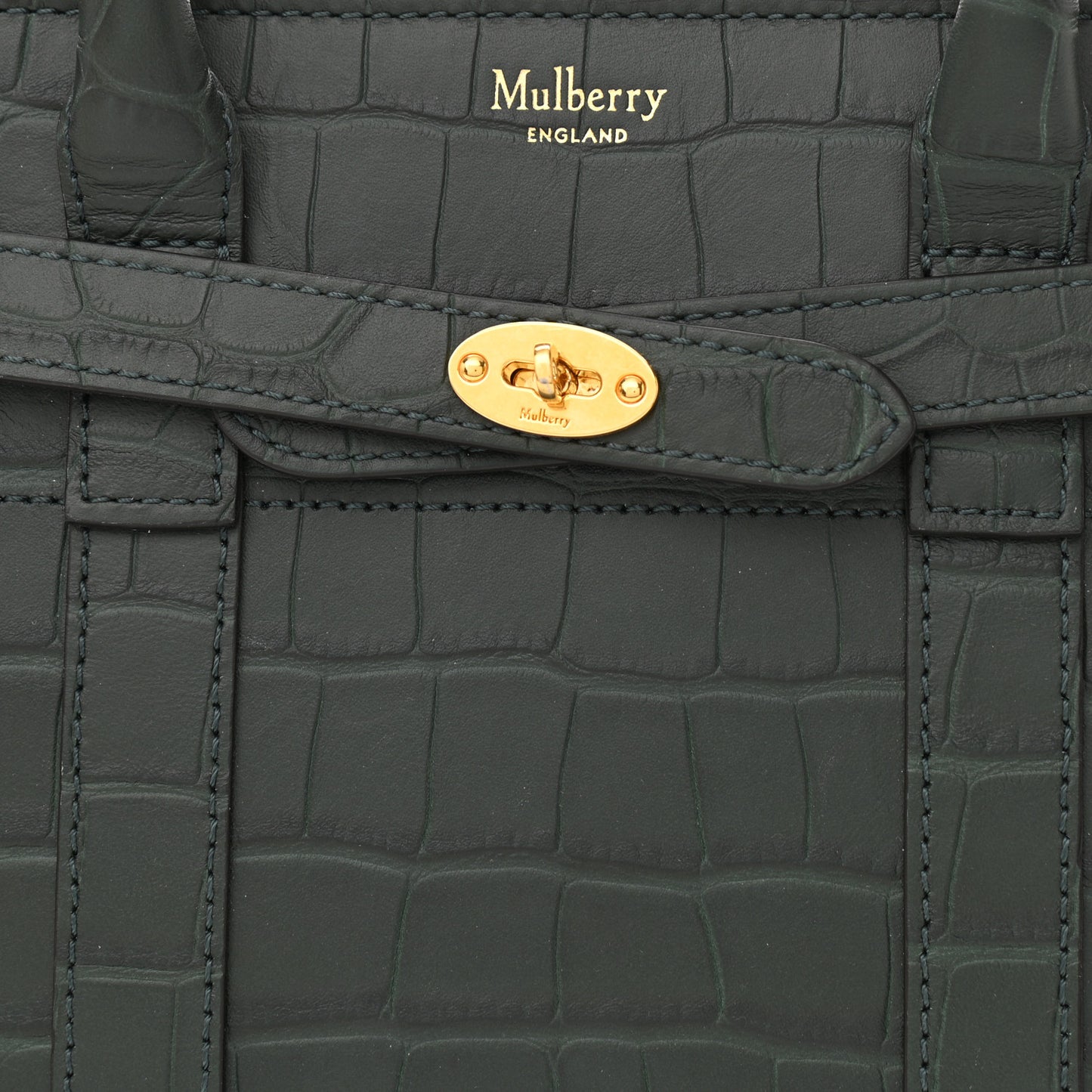 Crocodile Embossed Small Zipped Bayswater Nettle Green