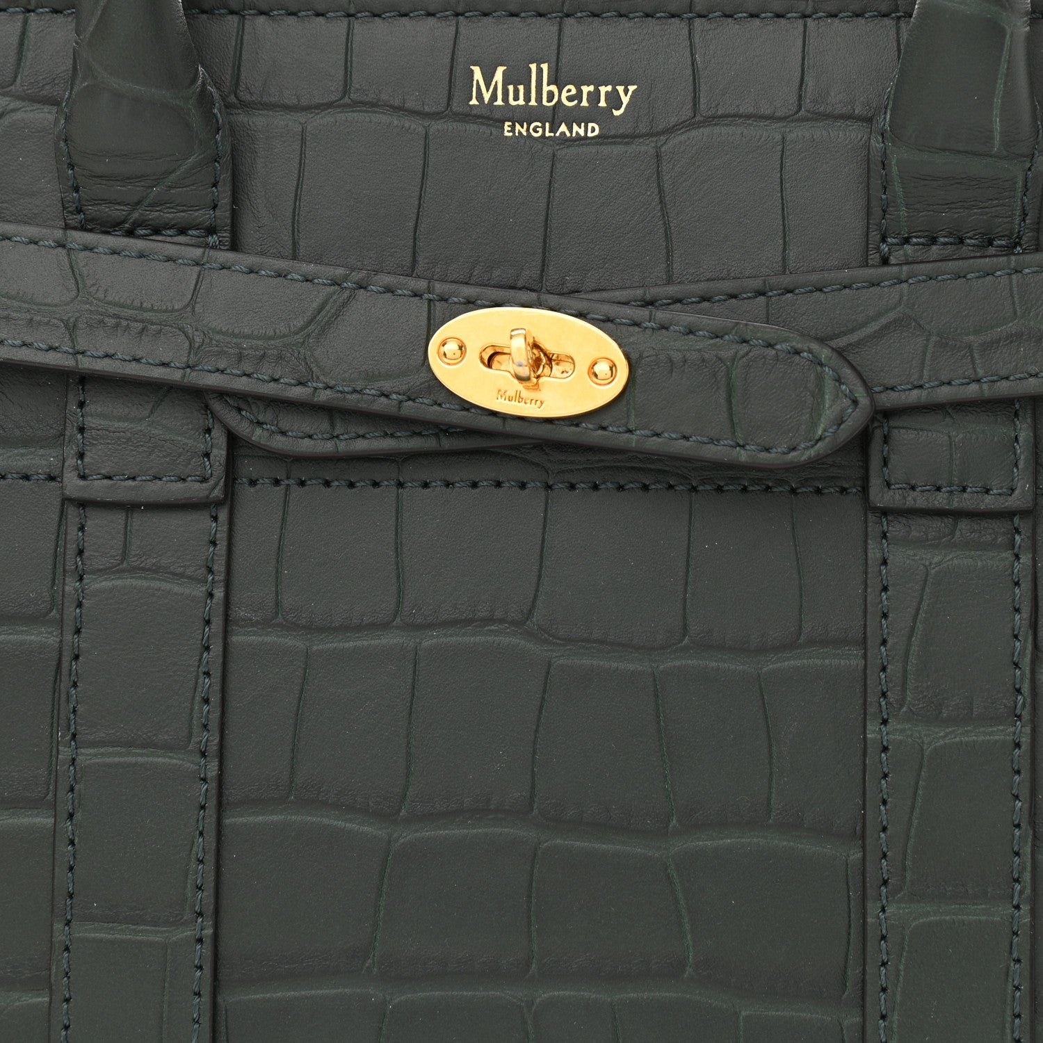 Mulberry Crocodile Embossed Small Zipped Bayswater Nettle Green 7 of 9