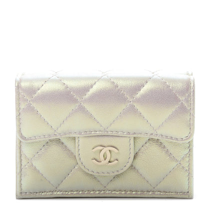 Chanel Iridescent Lambskin Quilted Double Flap Wallet Ivory 1 of 10