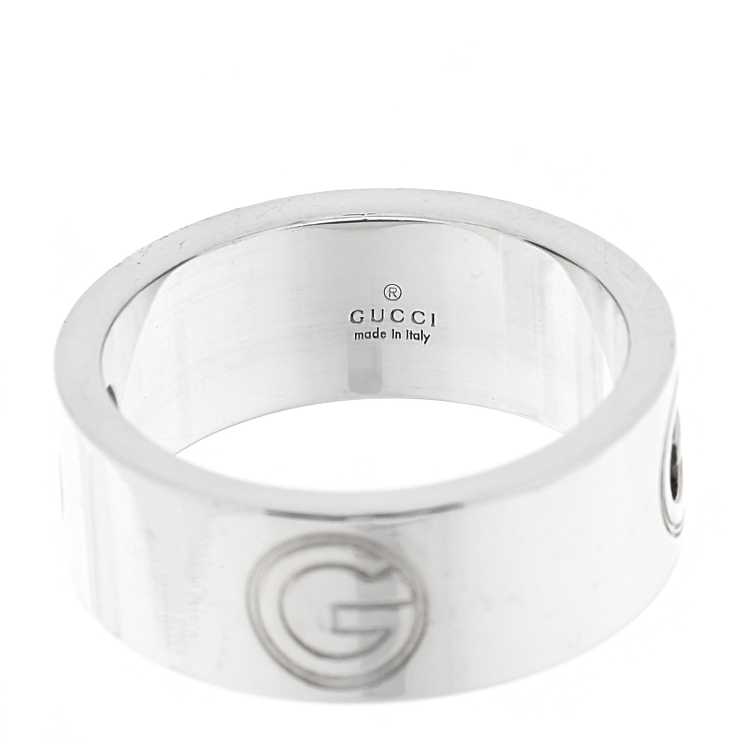 Gucci Sterling Silver G Cutout Band Ring 58 8.25 4 of 7