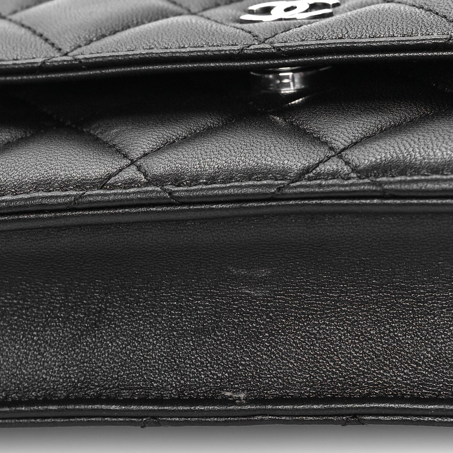 Chanel Lambskin Quilted Wallet On Chain WOC Black 10 of 13