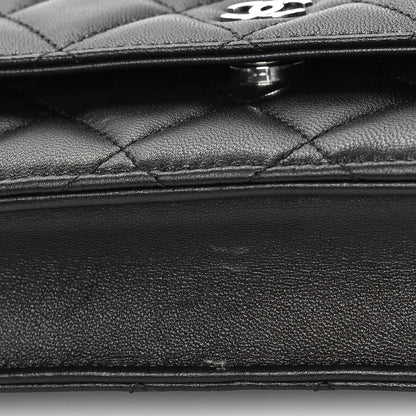 Chanel Lambskin Quilted Wallet On Chain WOC Black 10 of 13