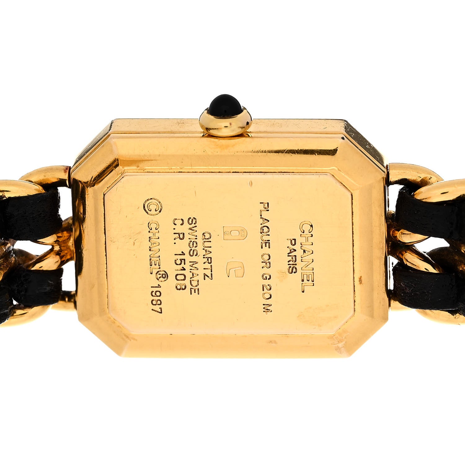 Chanel Stainless Steel Lambskin 20mm Chain Premiere Quartz Watch Gold M 4 of 7