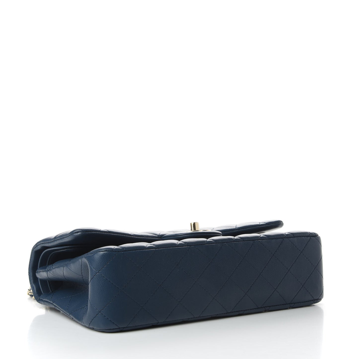 Lambskin Quilted Medium Double Flap Blue