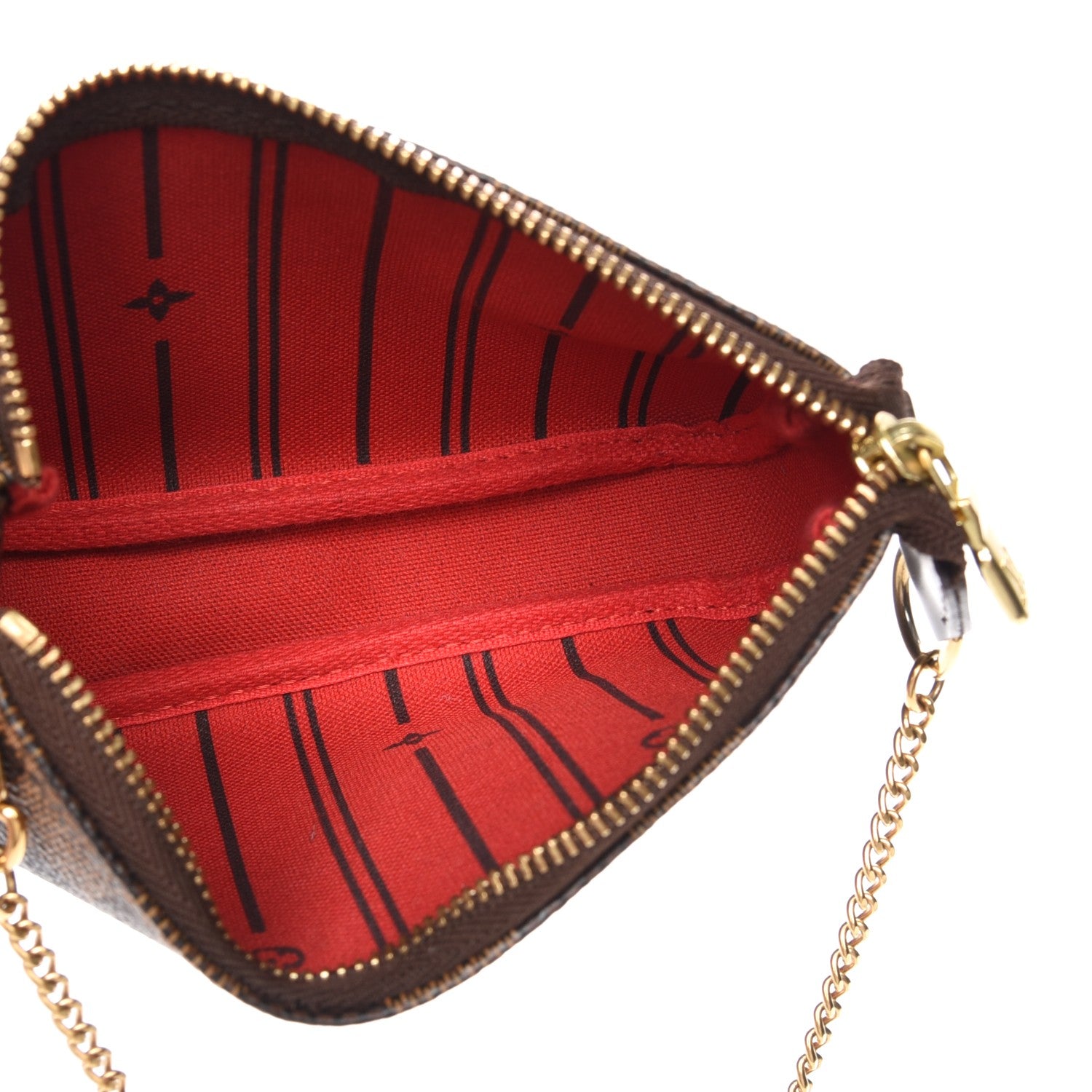 Louis Vuitton Damier Ebene Complice Trunks and Bags Mini Pochette Accessories Red 5 of 8