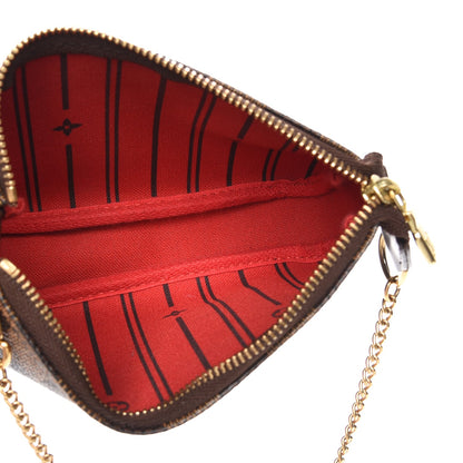 Louis Vuitton Damier Ebene Complice Trunks and Bags Mini Pochette Accessories Red 5 of 8