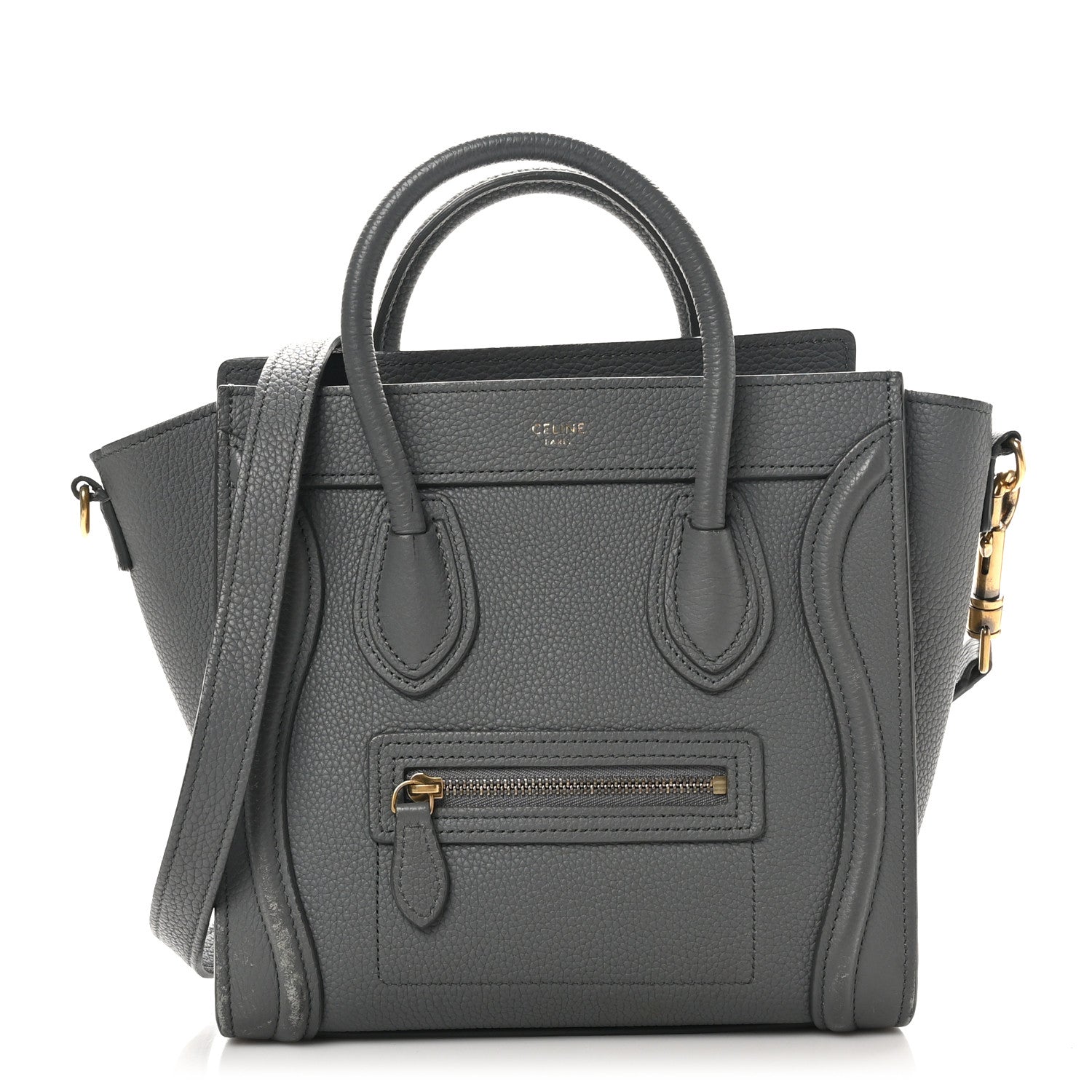 Celine Baby Drummed Calfskin Nano Luggage Kohl 1 of 11