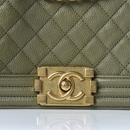 Chanel Caviar Quilted Small Boy Flap Khaki 16 of 18
