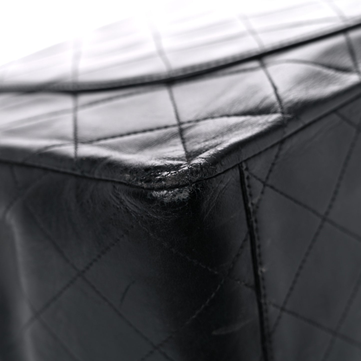 Lambskin Quilted XL Jumbo Single Flap Black