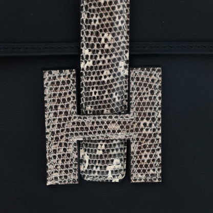 Hermes Swift Lizard Jige Elan Touch 29 Clutch Black Ombre 7 of 7