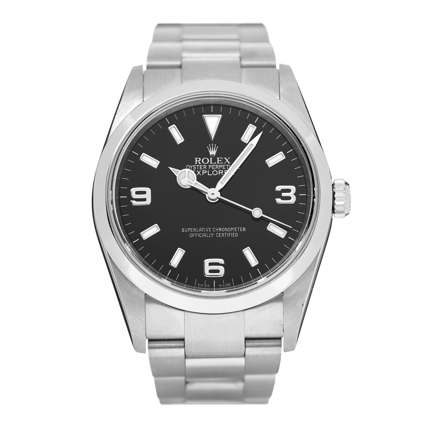 Rolex Stainless Steel 36mm Oyster Perpetual Explorer Watch Black 114270 1 of 6
