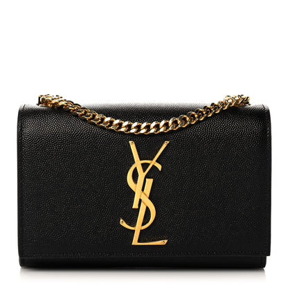 Saint Laurent Grain De Poudre Small Monogram Kate Satchel Black 1 of 9