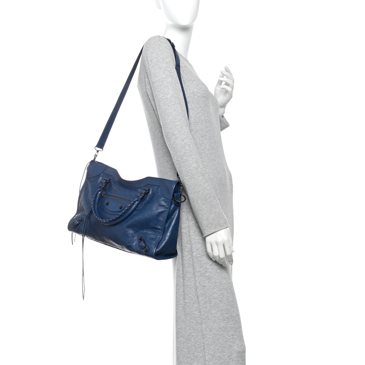 Balenciaga Arena Lambskin Classic Hardware Medium Le City  Mineral Blue 2 of 9