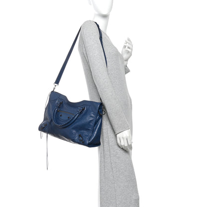 Balenciaga Arena Lambskin Classic Hardware Medium Le City  Mineral Blue 2 of 9