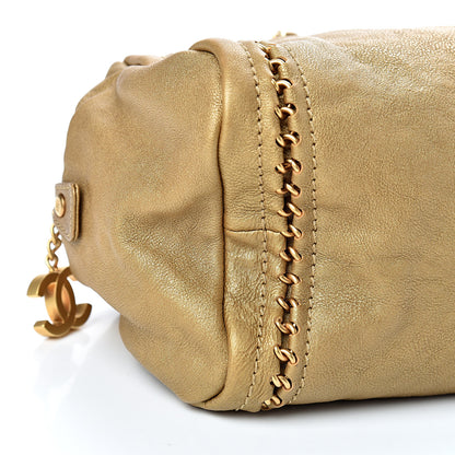 Chanel Metallic Goatskin Medium Luxe Ligne Bowler Gold 8 of 9