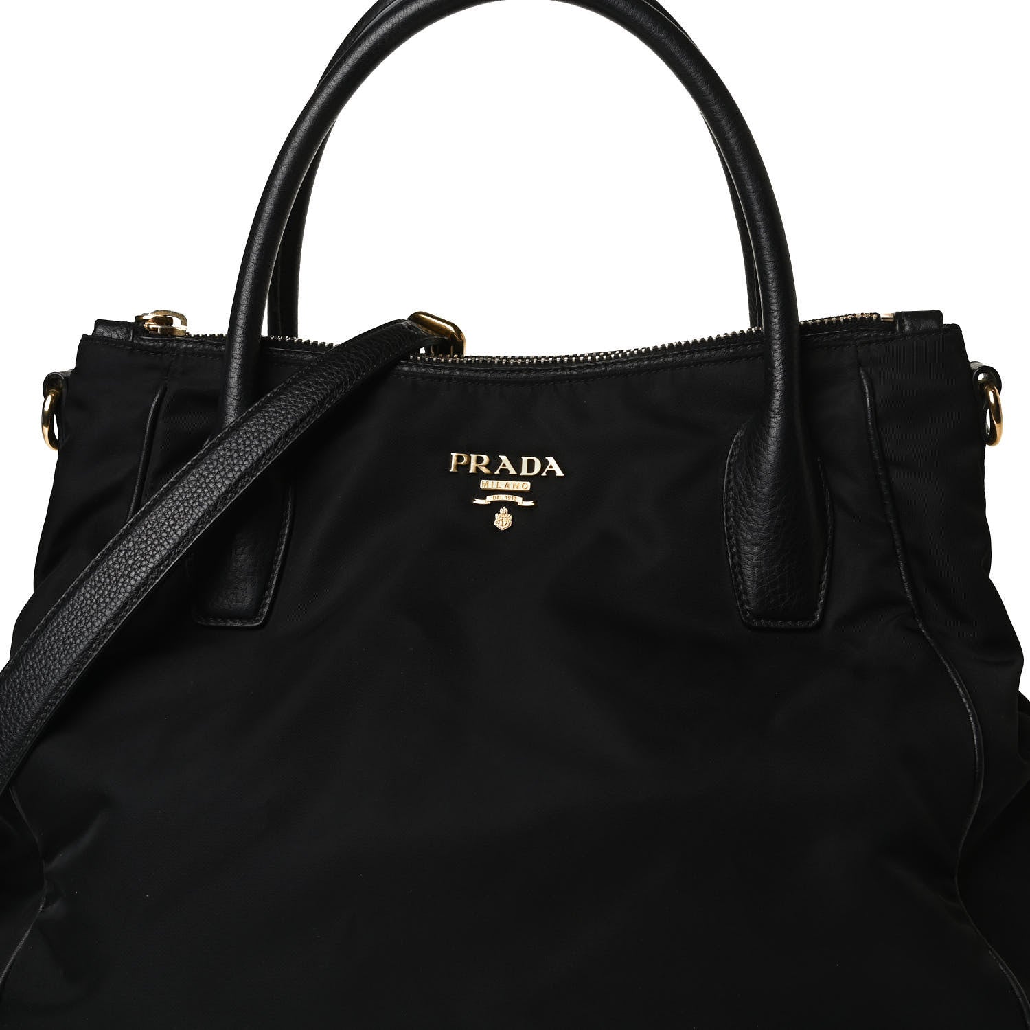 Prada Tessuto Nylon Cervo Shoulder Bag Black 7 of 18
