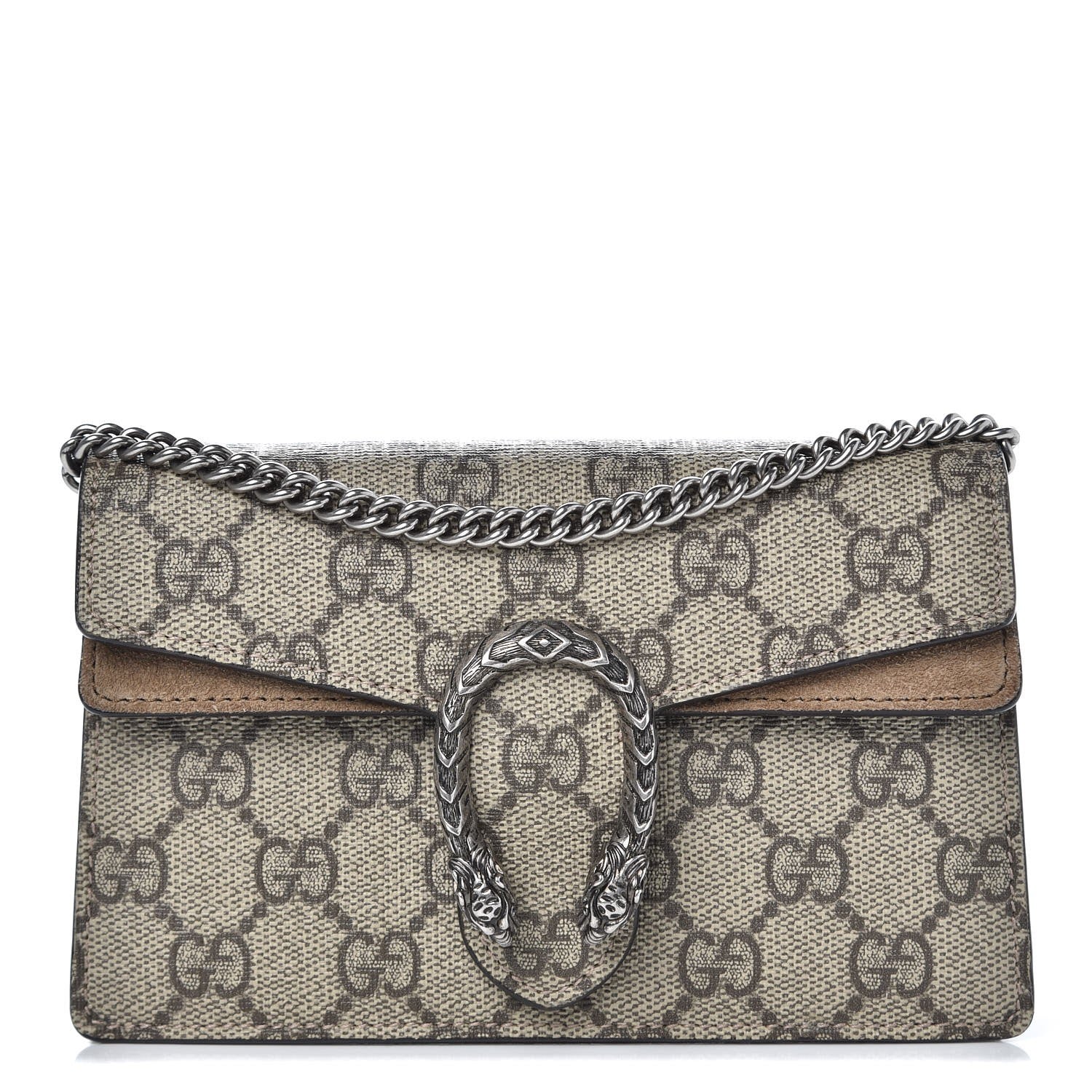 Gucci GG Supreme Monogram Super Mini Dionysus Shoulder Bag Taupe 1 of 8