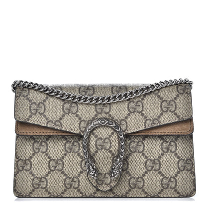 Gucci GG Supreme Monogram Super Mini Dionysus Shoulder Bag Taupe 1 of 8