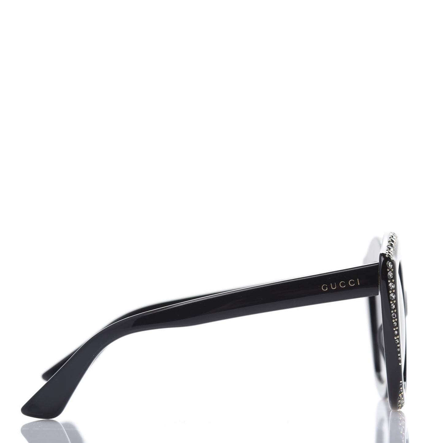 Crystal Cat Eye Sunglasses GG0118S Black