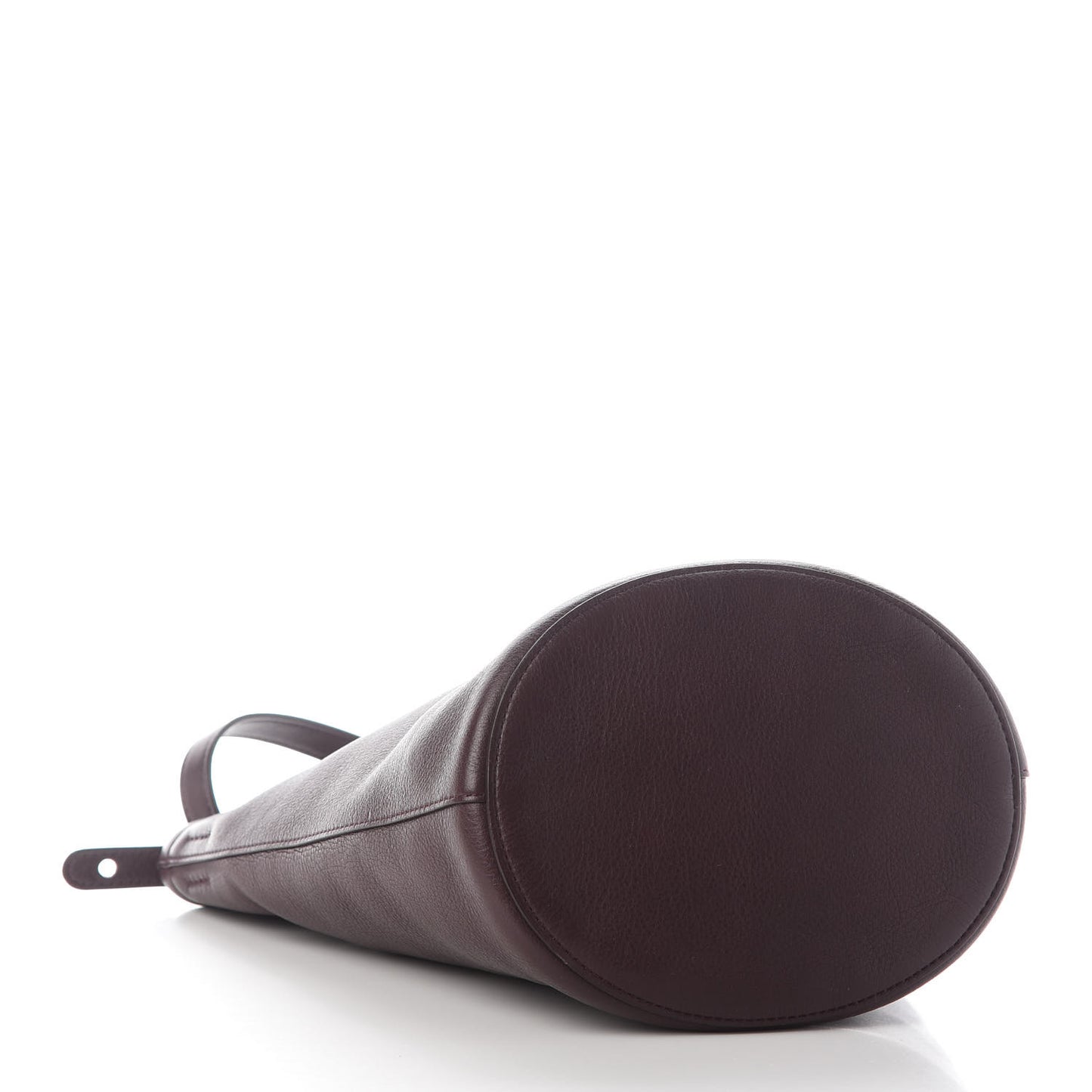 Pebbled Calfskin Zip Bucket Bag Eggplant
