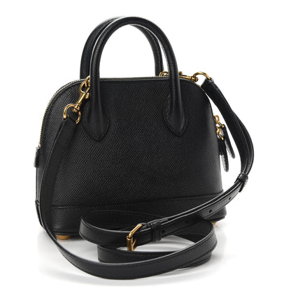 Balenciaga Signature Grained Calfskin XXS Ville Top Handle Bag Black White 3 of 10