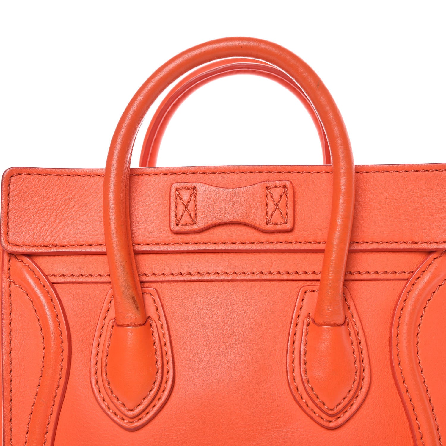 Celine Smooth Calfskin Nano Luggage Fluo Orange 10 of 15