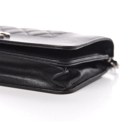 Chanel Sheepskin Quilted Mademoiselle Vintage Wallet On Chain WOC Black 6 of 17
